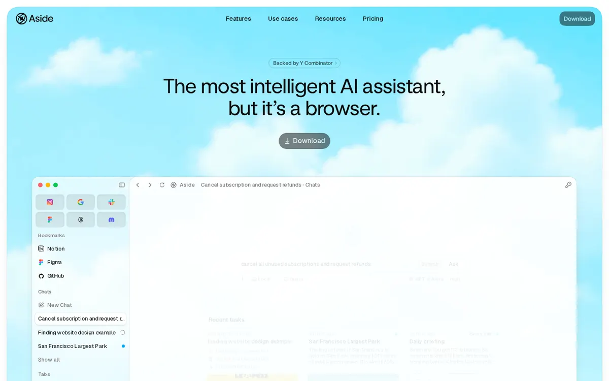 Aside product page screenshot 1