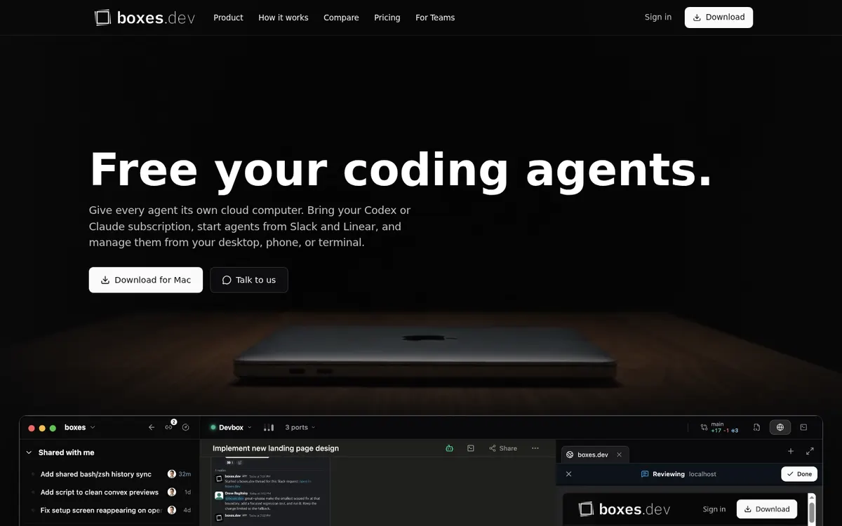 boxes.dev product page screenshot