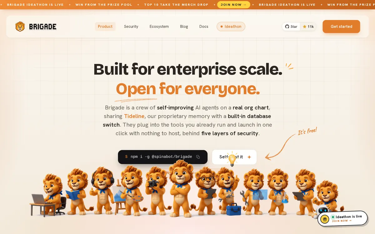 Brigade product page screenshot 1