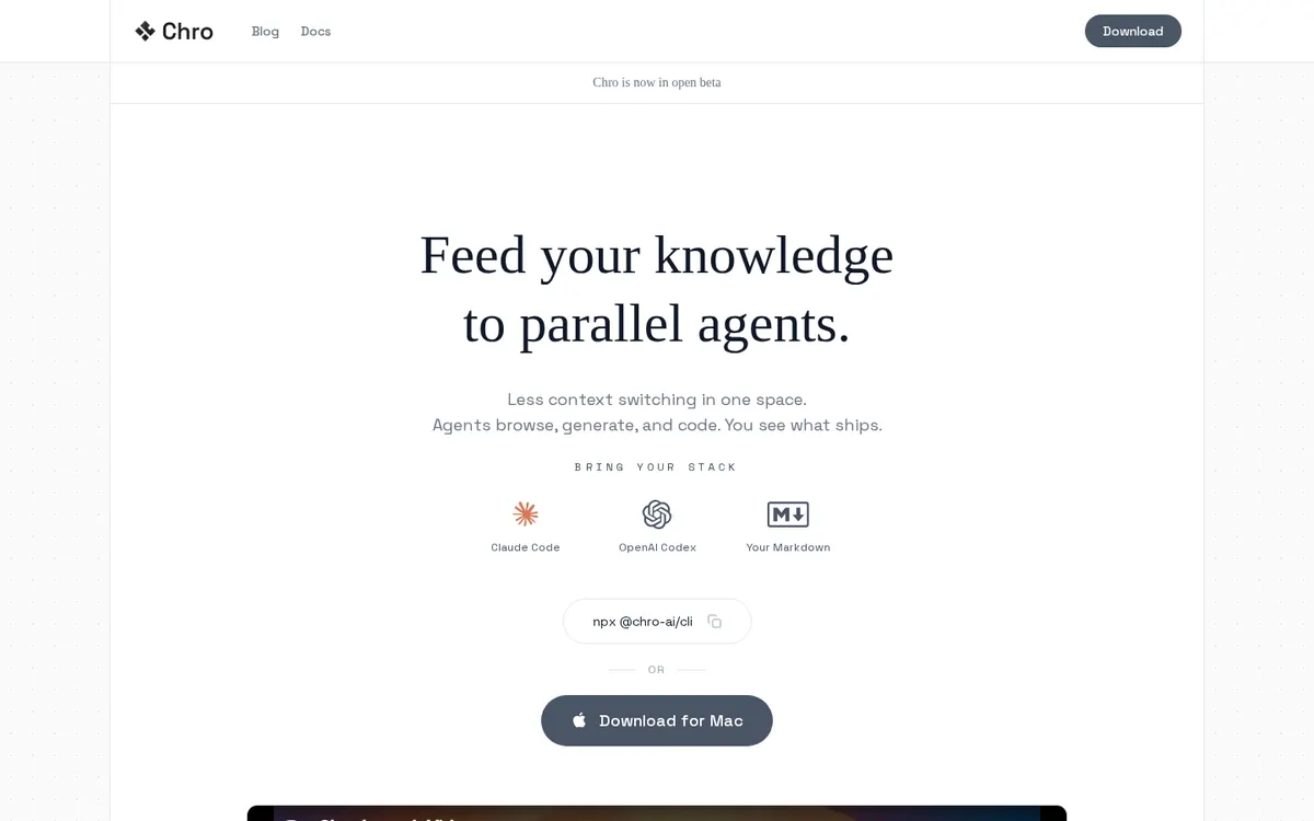 Chro product page screenshot