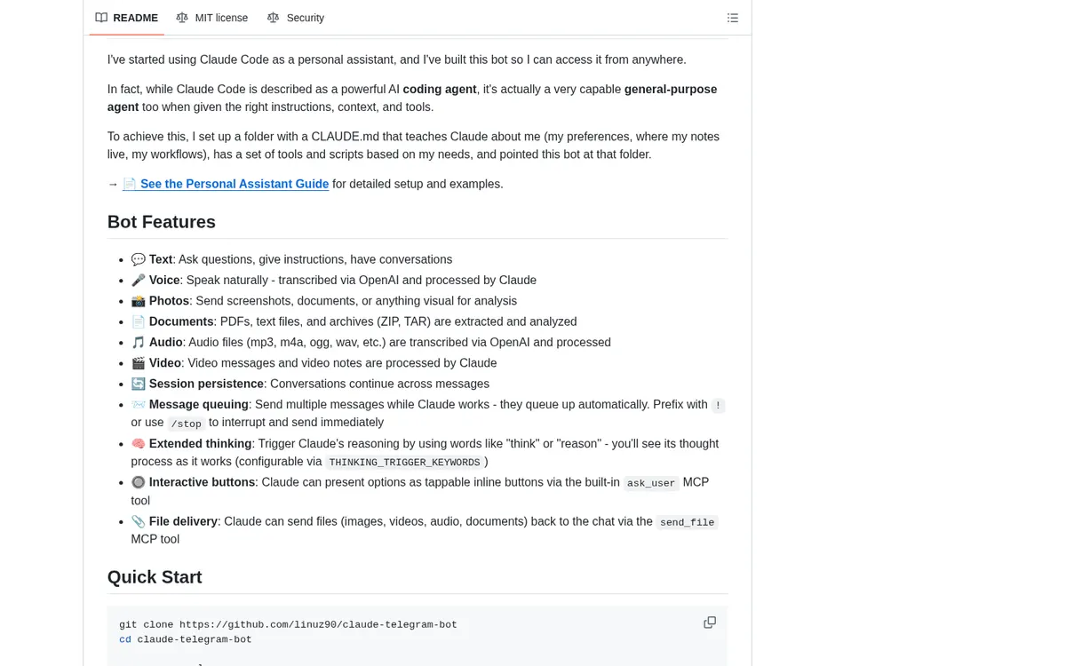 Claude Telegram Bot screenshot 3 thumbnail