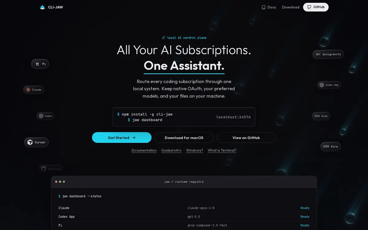 CLI-JAW product page screenshot 1