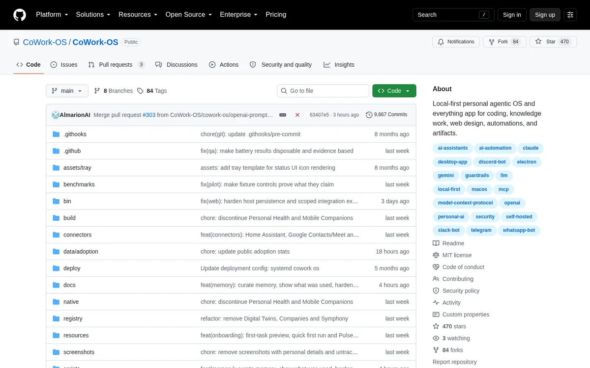 CoWork OS product page screenshot 1