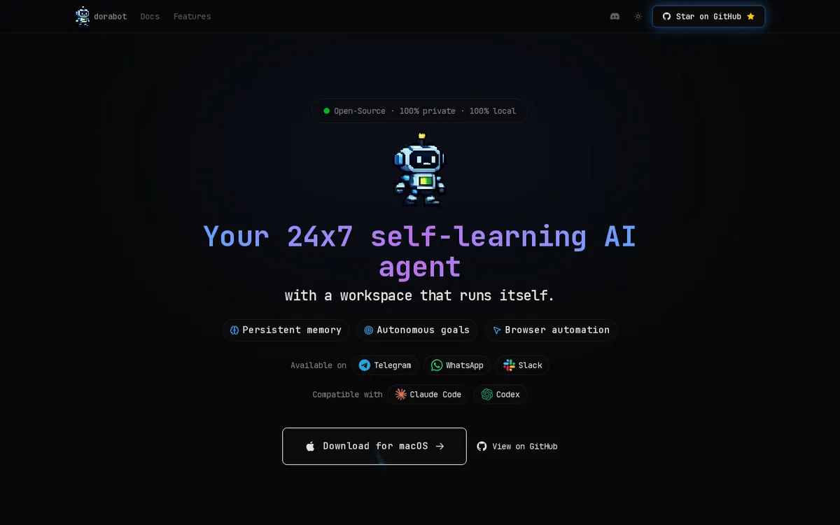 dorabot product page screenshot
