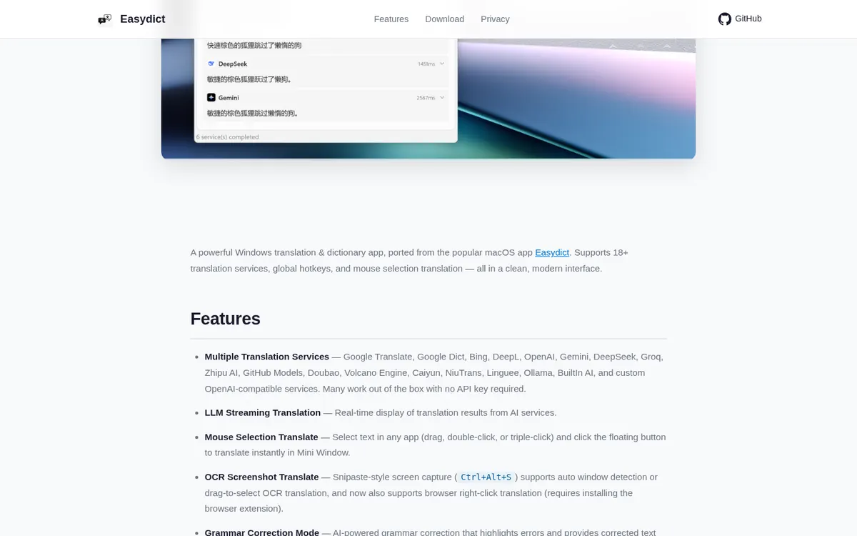 Easydict for Windows screenshot 2 thumbnail