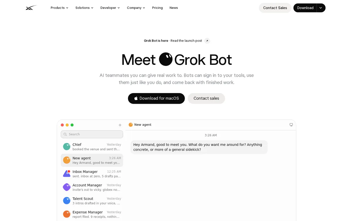 Grok Bot product page screenshot 1