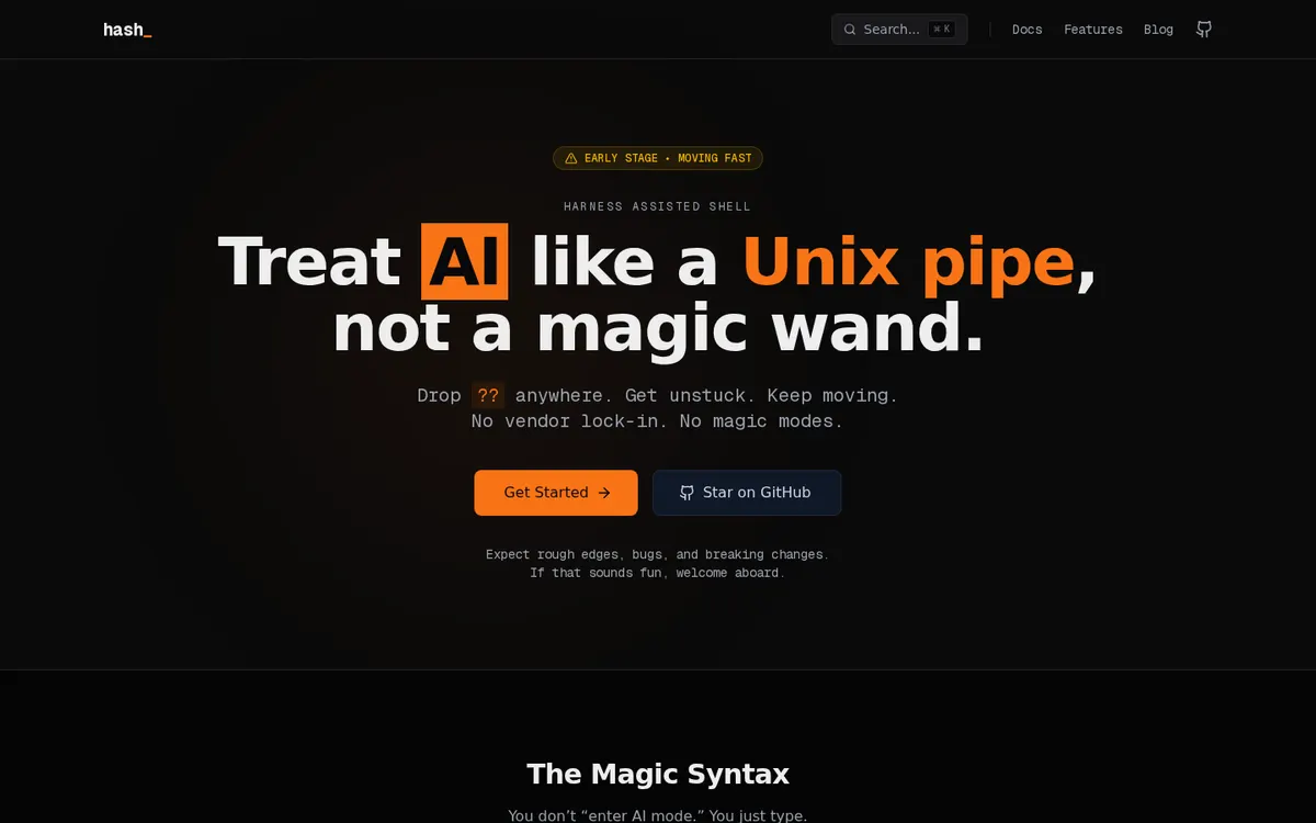 Hash product page screenshot