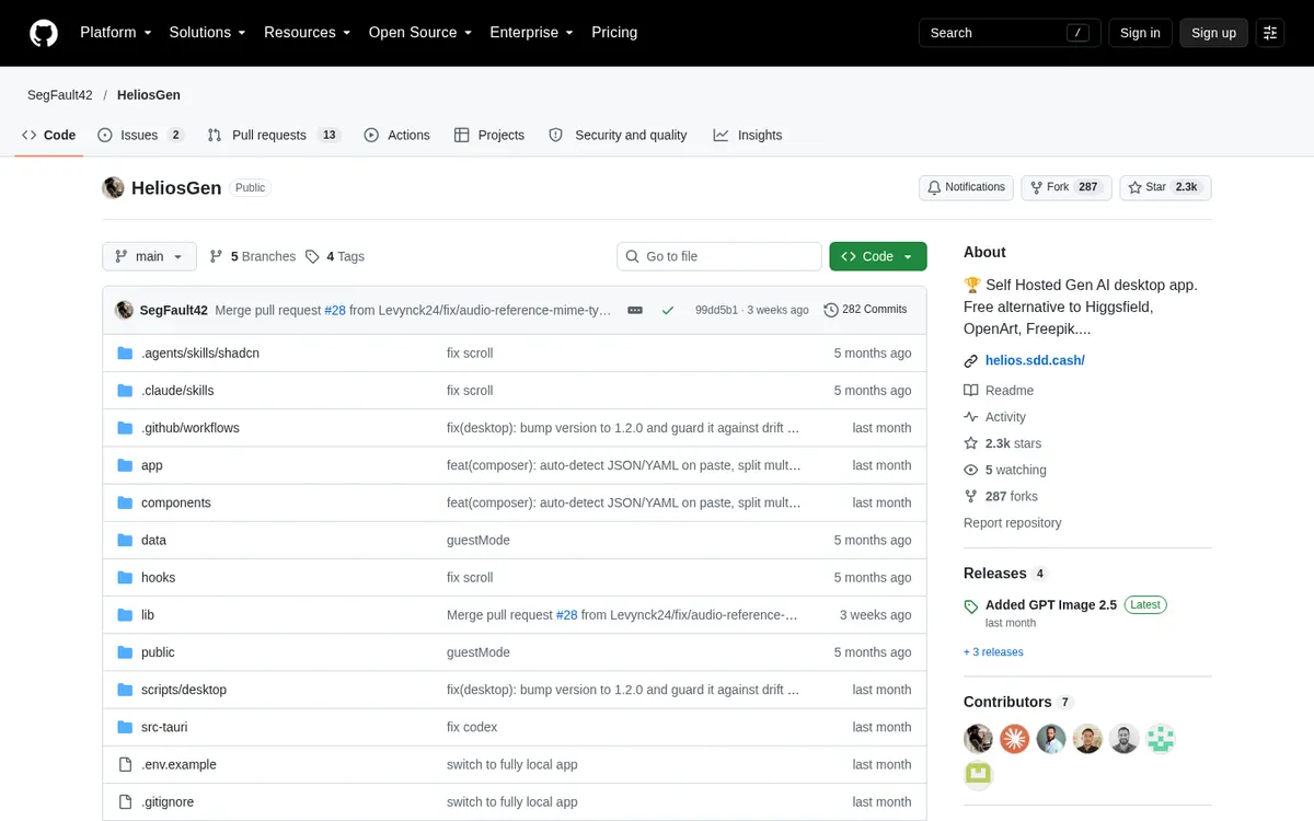 HeliosGen product page screenshot
