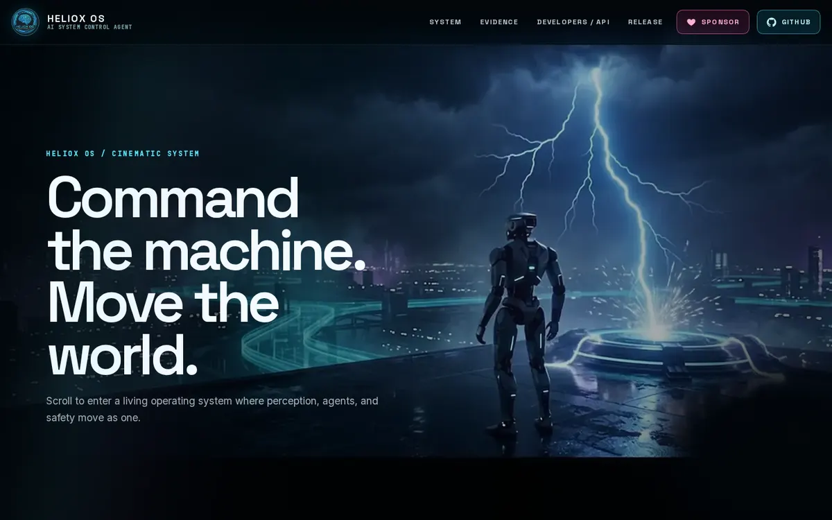 Heliox OS product page screenshot