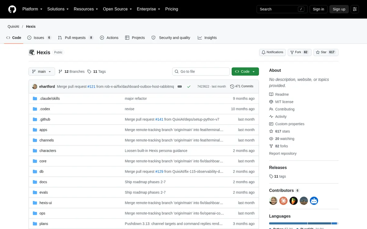 Hexis product page screenshot