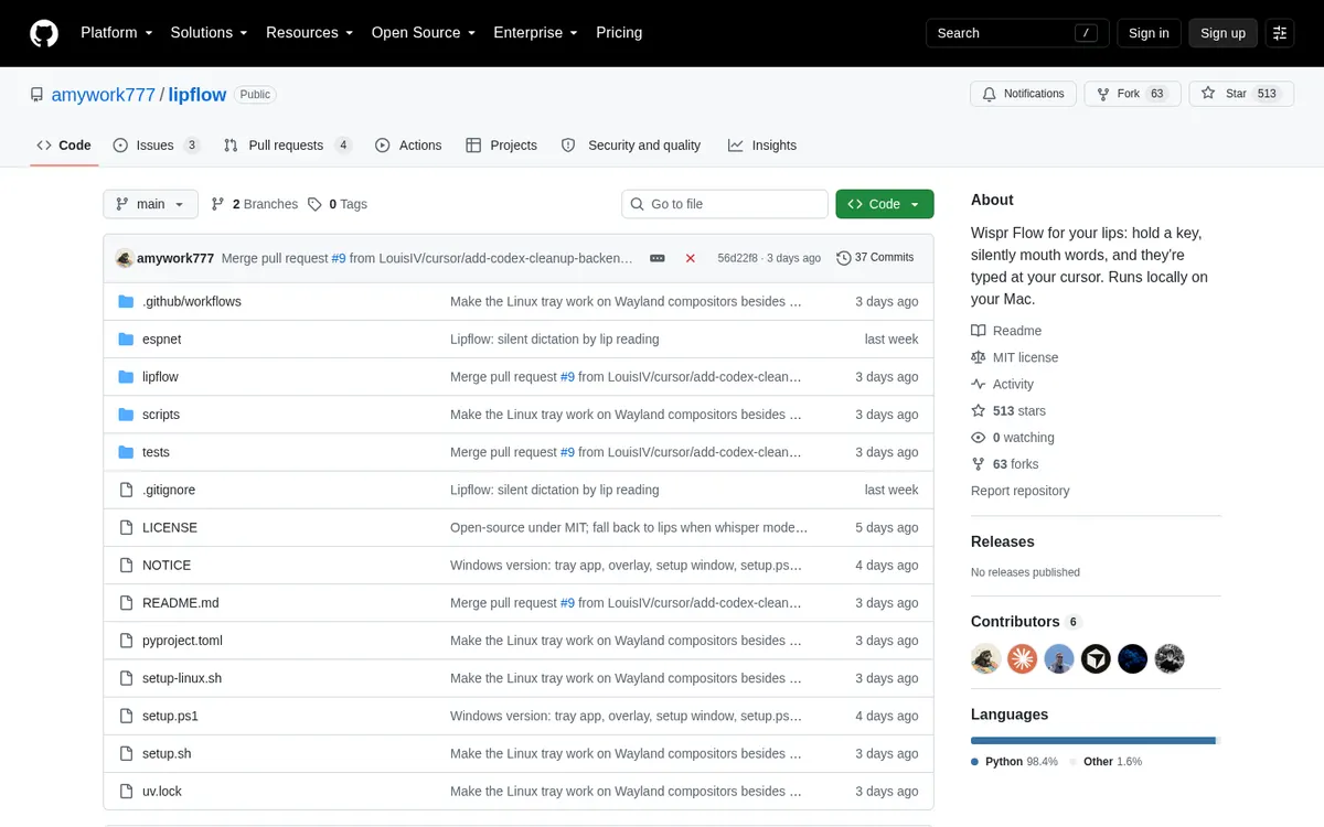 Lipflow product page screenshot