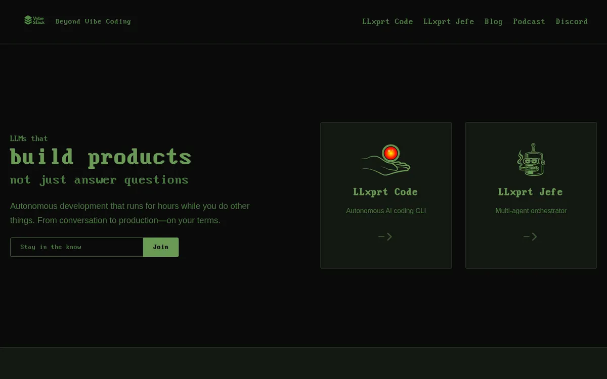 LLxprt Code product page screenshot