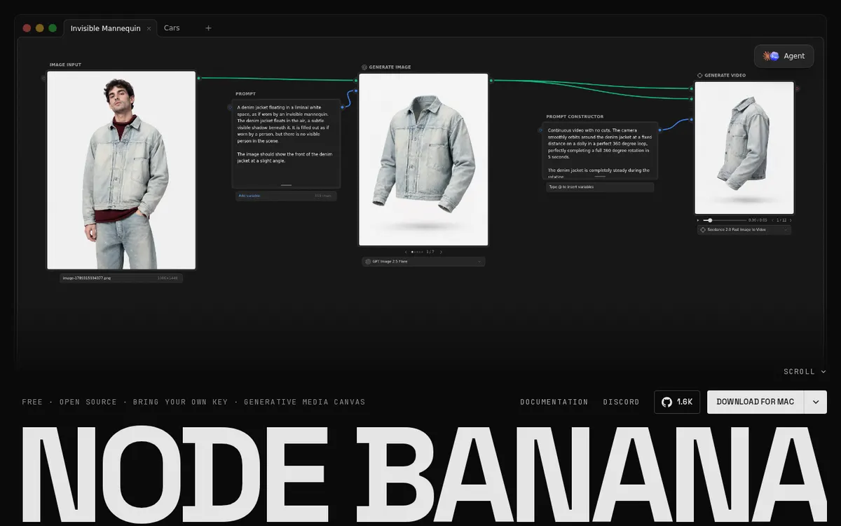 Node Banana product page screenshot