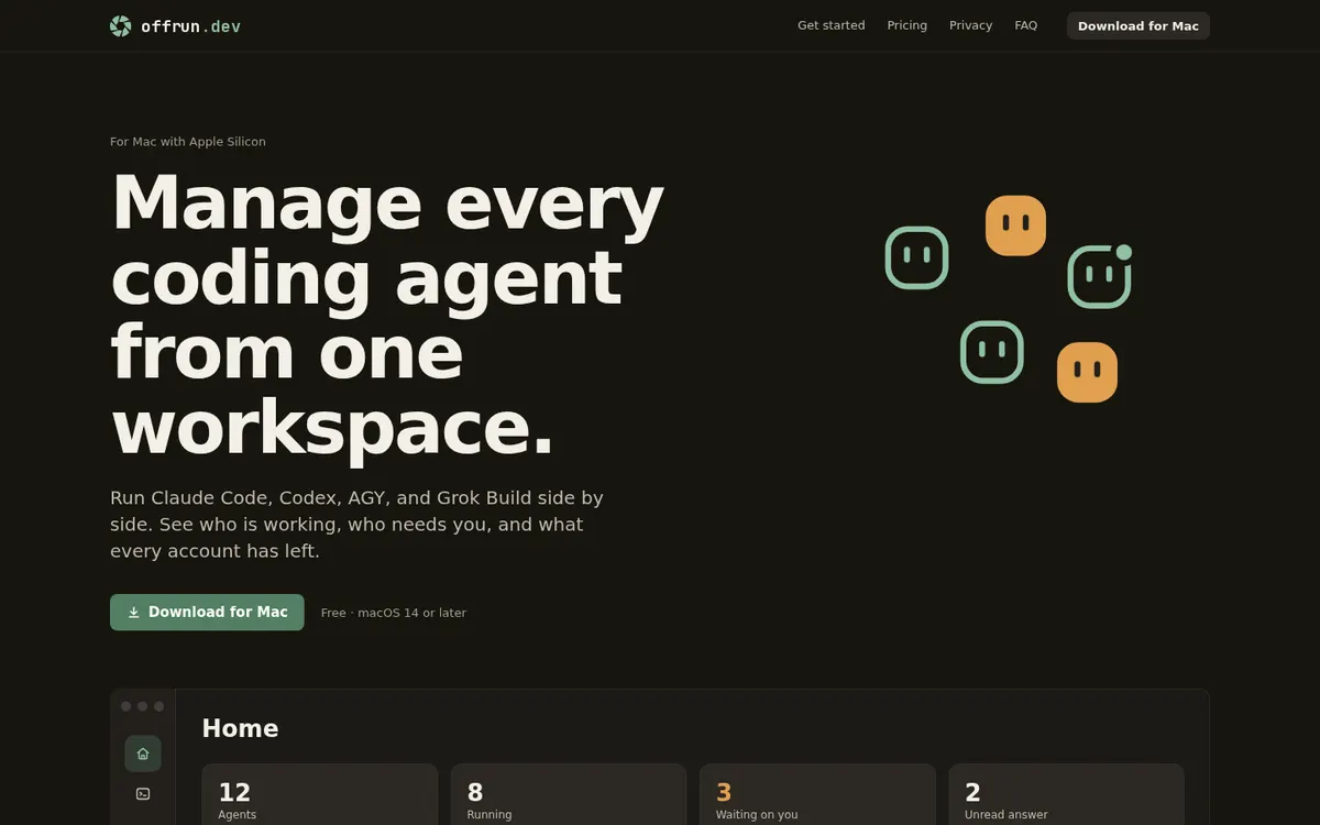 Offrun product page screenshot 1