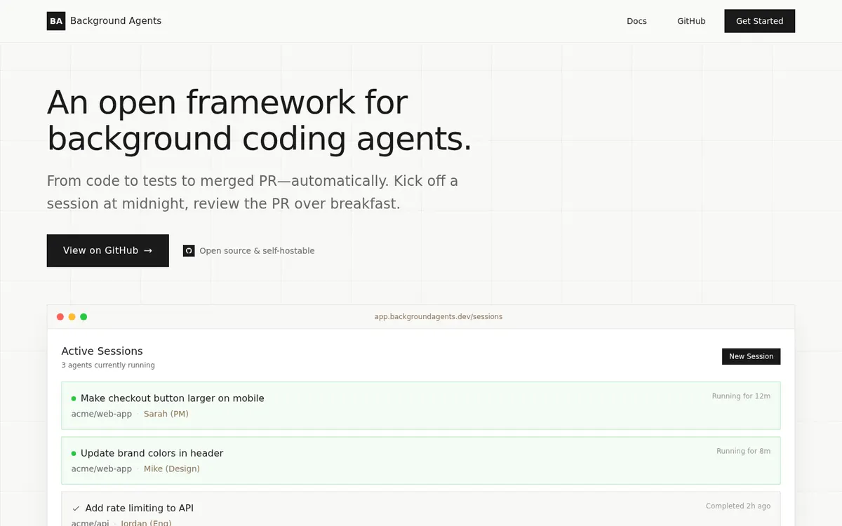 Open-Inspect product page screenshot