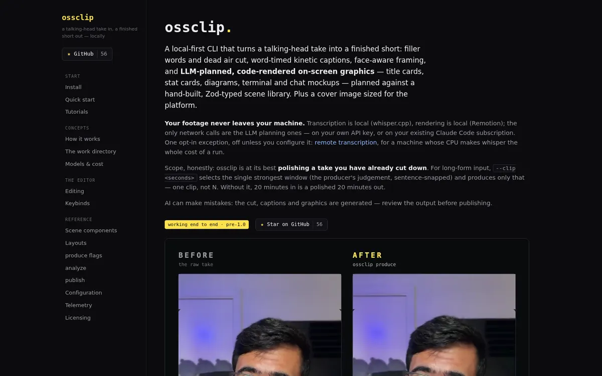 ossclip product page screenshot