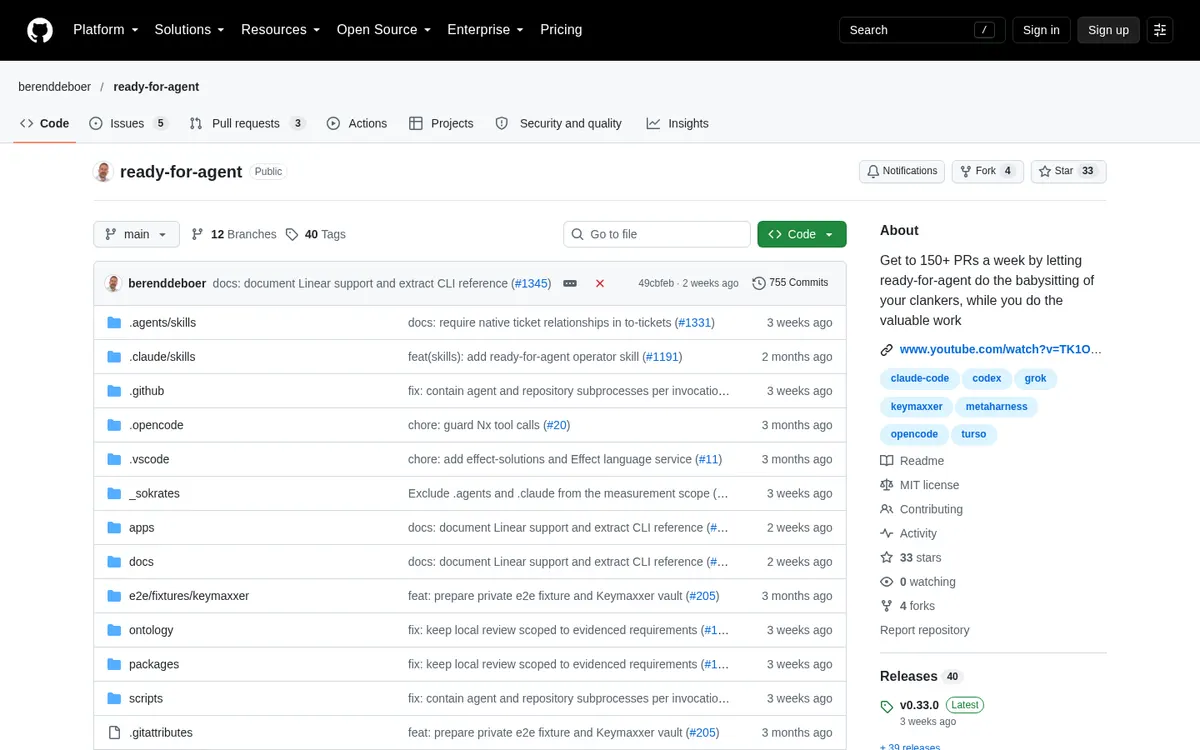 Ready for Agent product page screenshot
