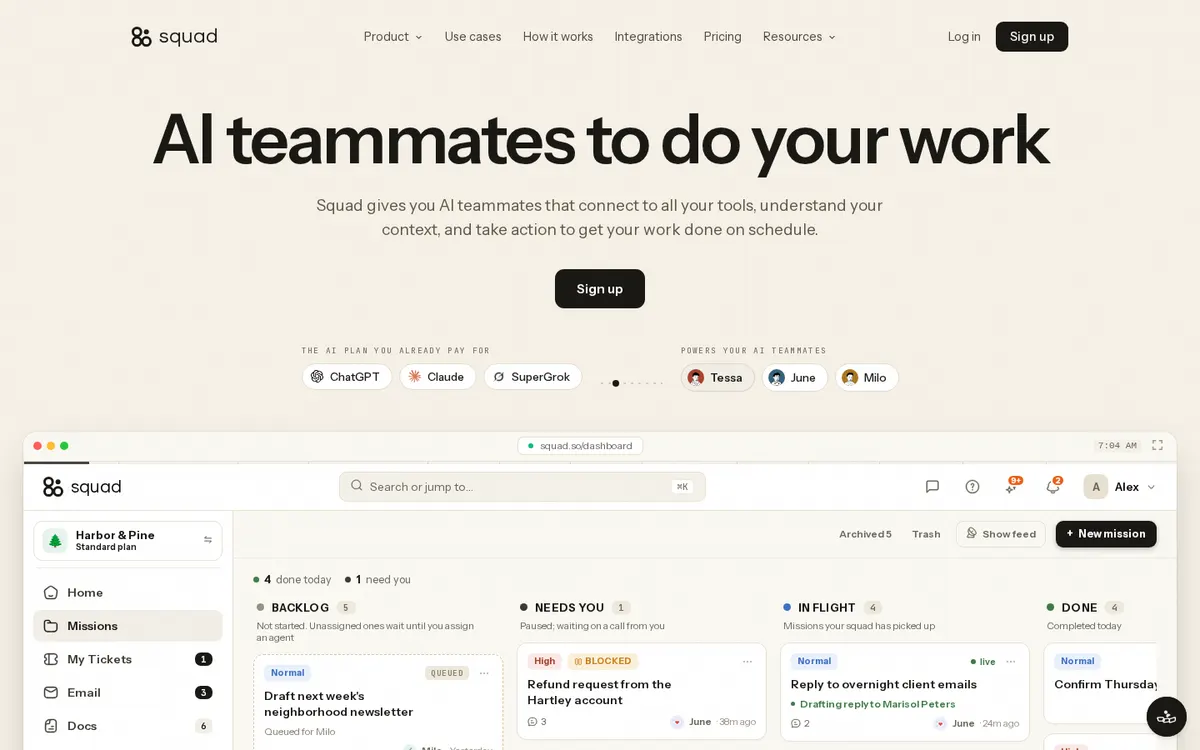 Squad product page screenshot 1