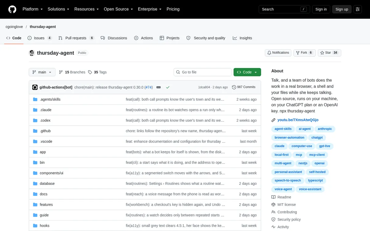 Thursday product page screenshot
